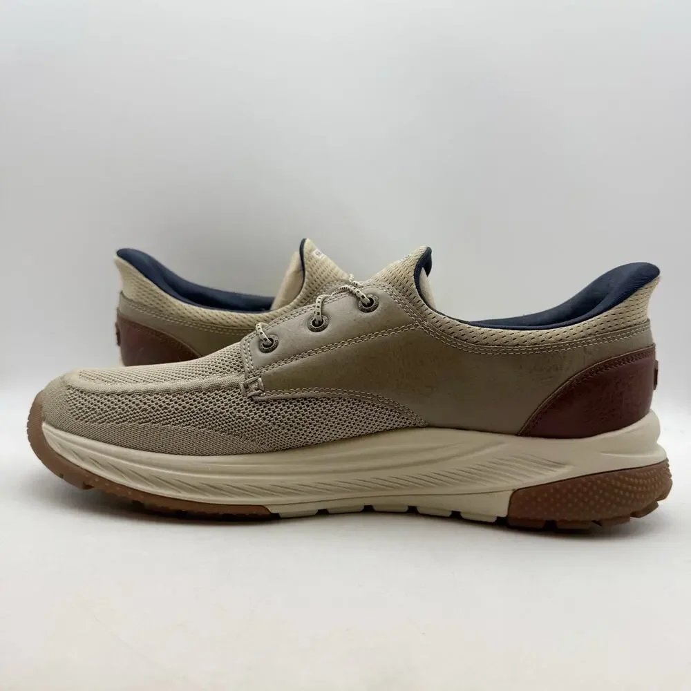 SKECHERS Mens Meroe - Alden Slip On Boat Shoes US 13 WW Taupe Tan Sneakers NWT